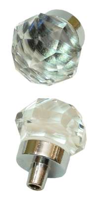 SMALLSet Of 2  Clear Crystal Glass DrawerDoor Pull
