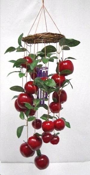 ~ Windchime-Realistic Round Plastic Apple Cluster ~ Windchime-Realistic Round Plastic Apple Cluster