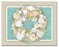 A Beach Coastal Wreath Seashell Glass Cuttingboard Trivet