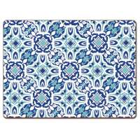 ! Cork Back Hardboard Placemats Andros Blue Tuscan tile